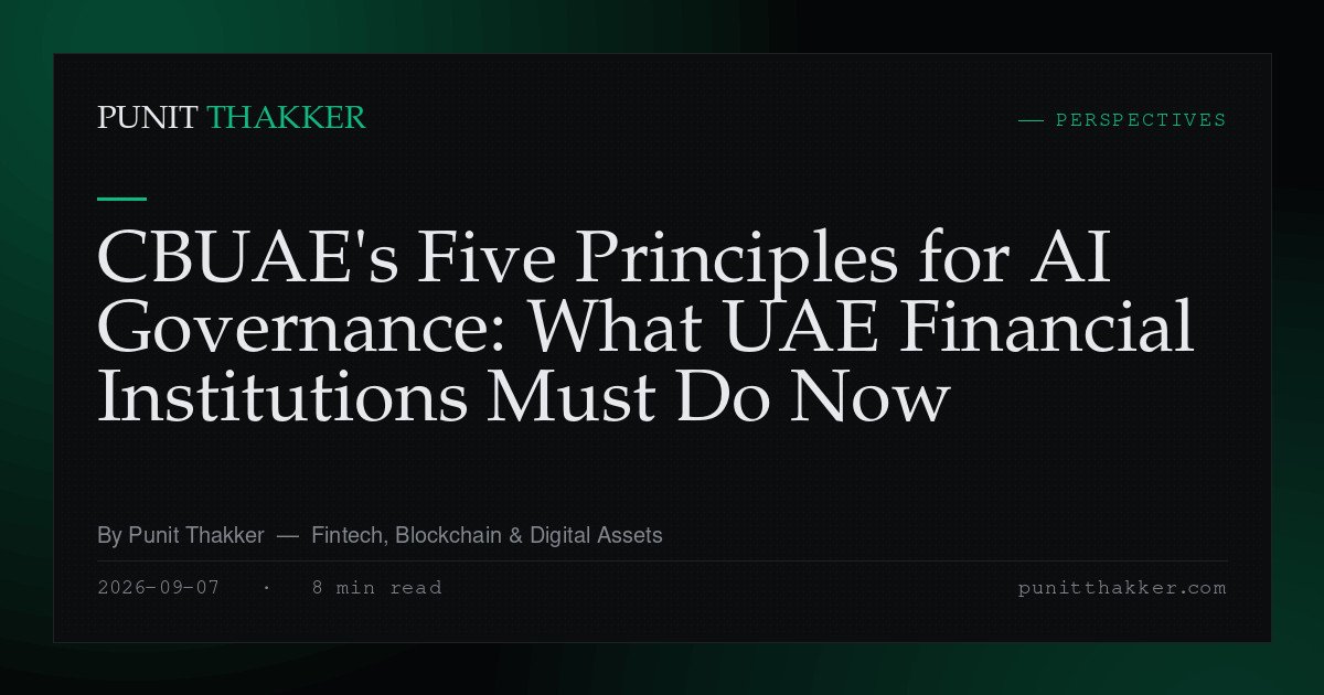 CBUAE's Five Principles for AI Governance: What UAE Financial Institutions Must Do Now